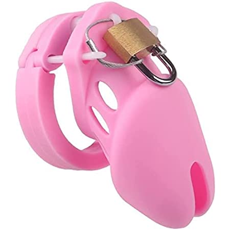 Silicone Chastity Cage With 5 Penis Rings