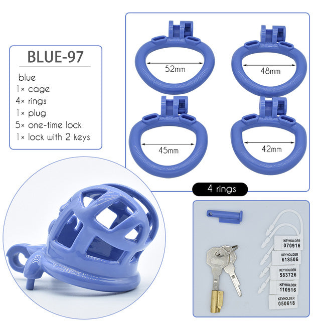 35mm Chastity Cage for Male Chastity Device Lightweight Shiny Smooth Plastic Penis Rings