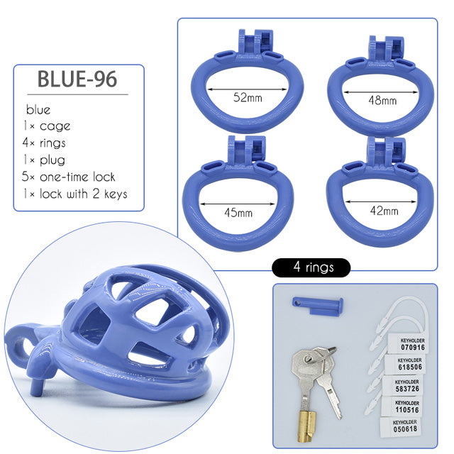 35mm Chastity Cage for Male Chastity Device Lightweight Shiny Smooth Plastic Penis Rings