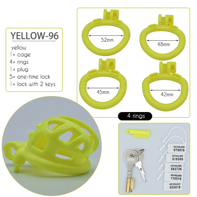 35mm Chastity Cage for Male Chastity Device Lightweight Shiny Smooth Plastic Penis Rings