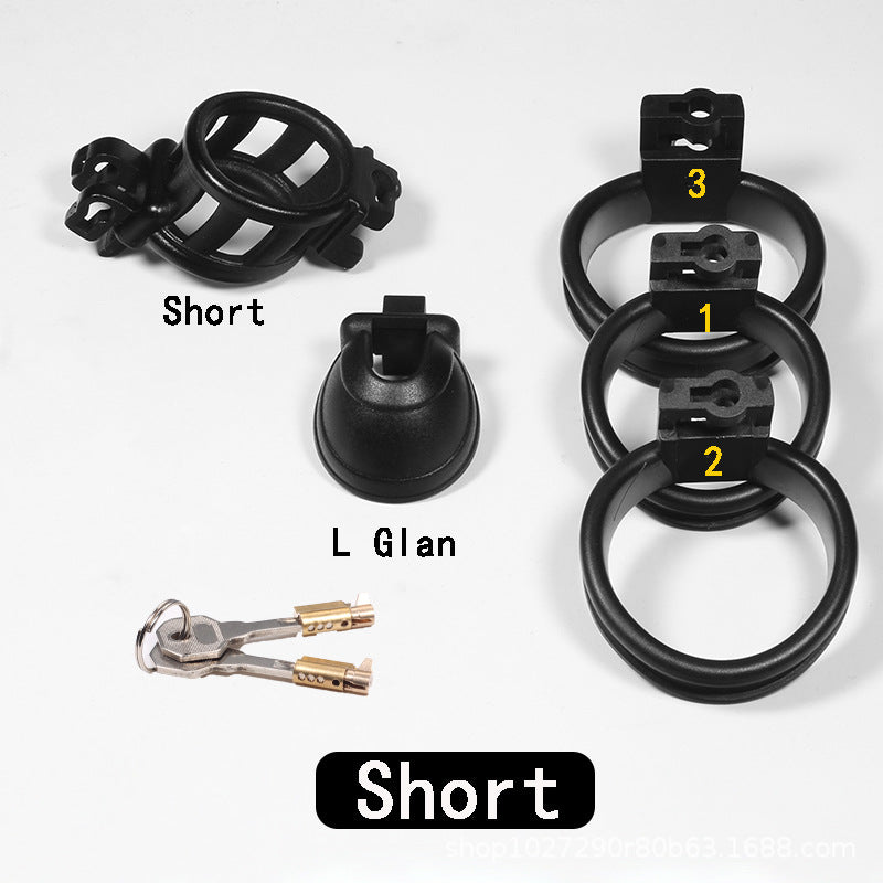 3D Print Chastity Cage Double-headed Chastity Device with 3 Rings