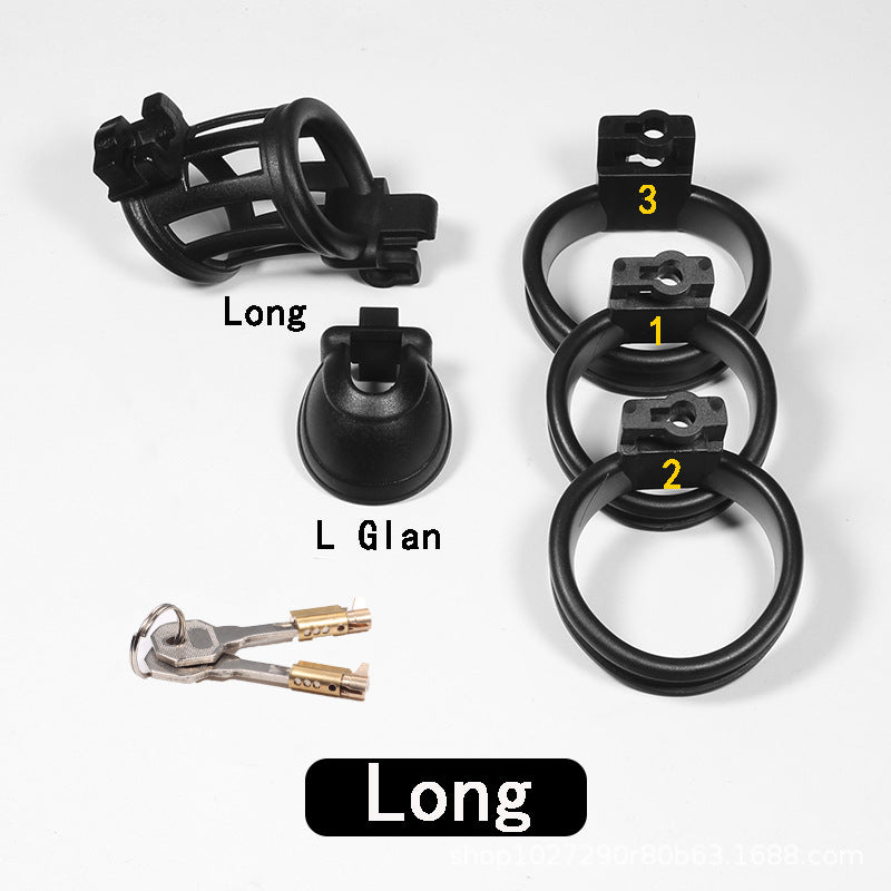 3D Print Chastity Cage Double-headed Chastity Device with 3 Rings