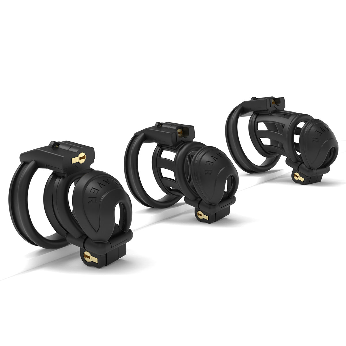 3D Print Chastity Cage Double-headed Chastity Device with 3 Rings