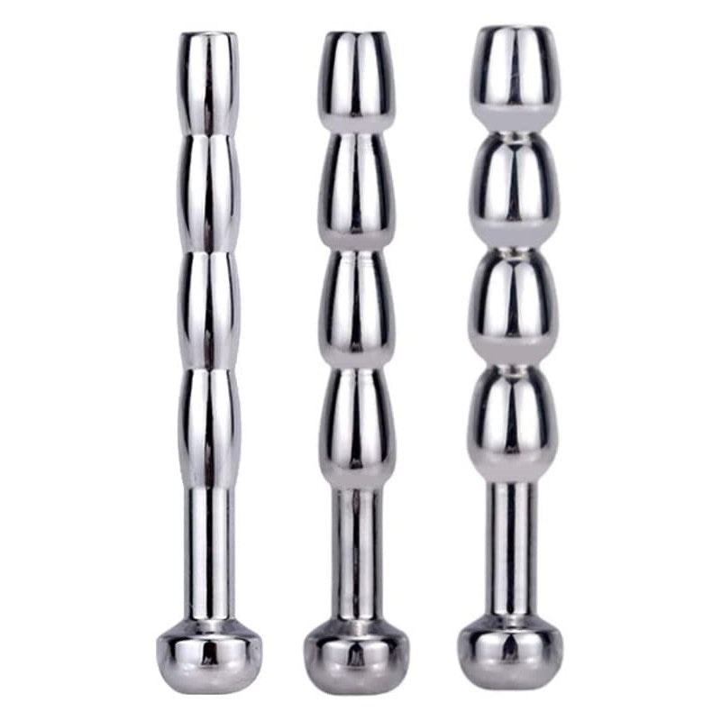 4 PCS Set Stainless Steel Hollow Penis Plug Multi Beads Urethral Dilators