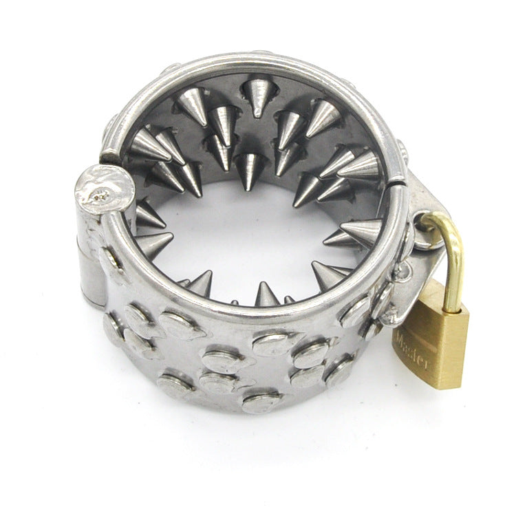 4 Row Spiked Cock Ring Male Chastity Device for Male Penis Exercise