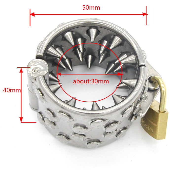 4 Row Spiked Cock Ring Male Chastity Device for Male Penis Exercise