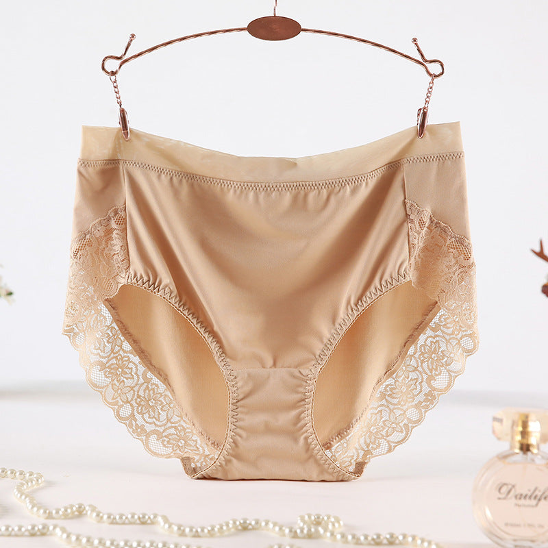 Middle and high waist milk silk panties
