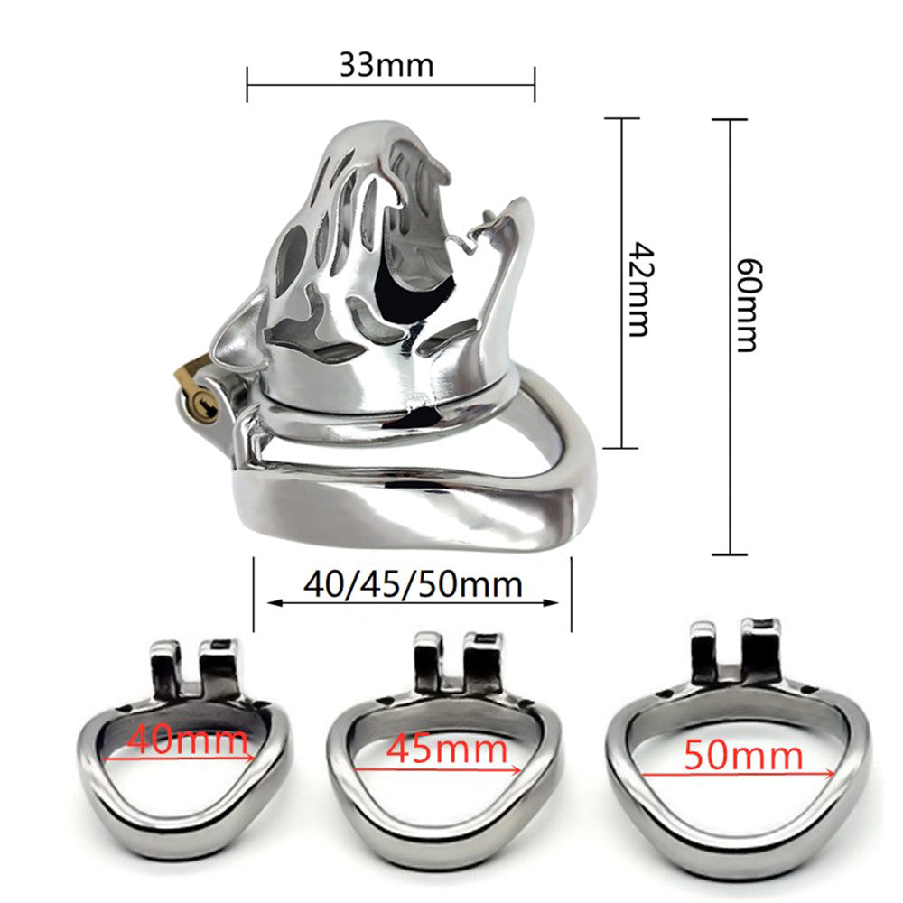 CX083 SMALL METAL LIONHEAD CAGE 2.4 INCHES LONG