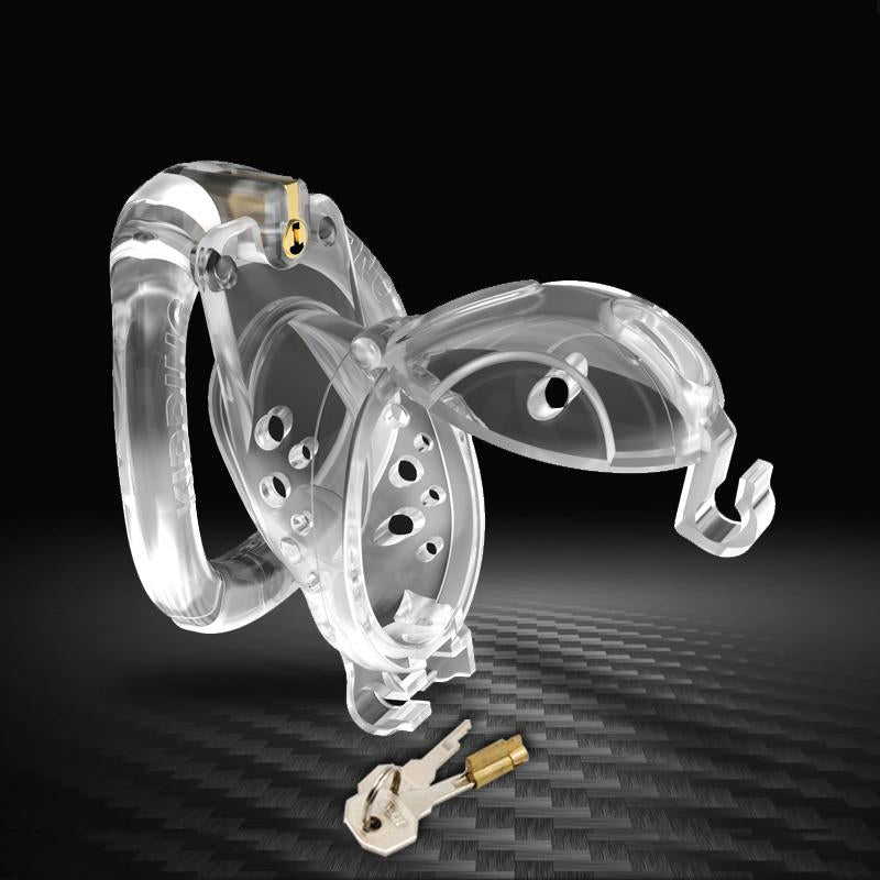 CX086 Double Lock Detachable Plastic Chastity Cage