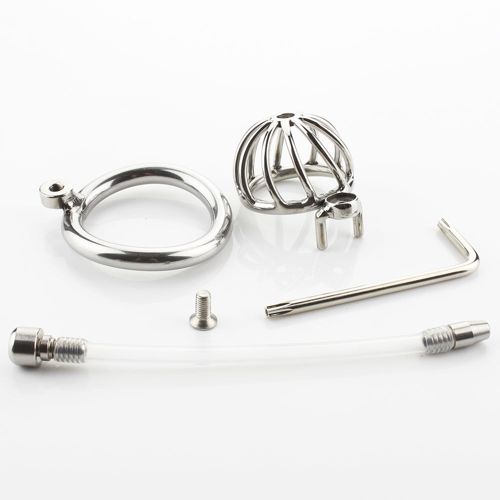 CX087 Small Metal TWISTED CHASTITY DEVICE 1.77 INCHES LONG