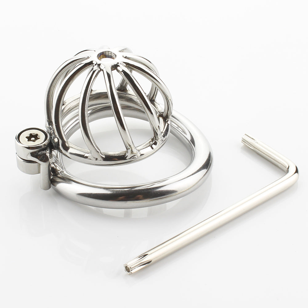 CX087 Small Metal TWISTED CHASTITY DEVICE 1.77 INCHES LONG