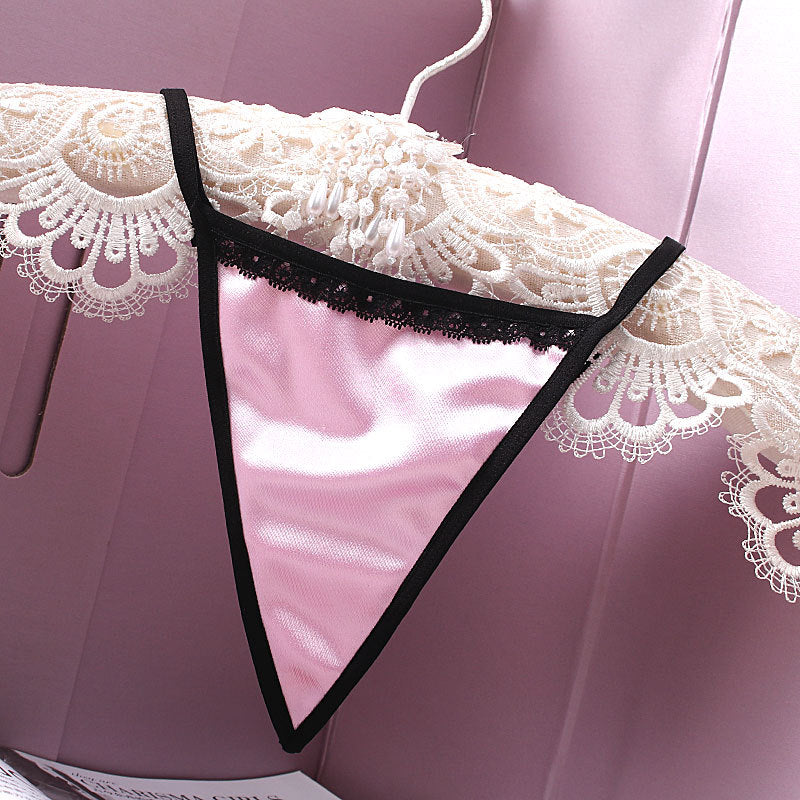 Large satin Thong sexy without trace super elastic luxury low waist Panties