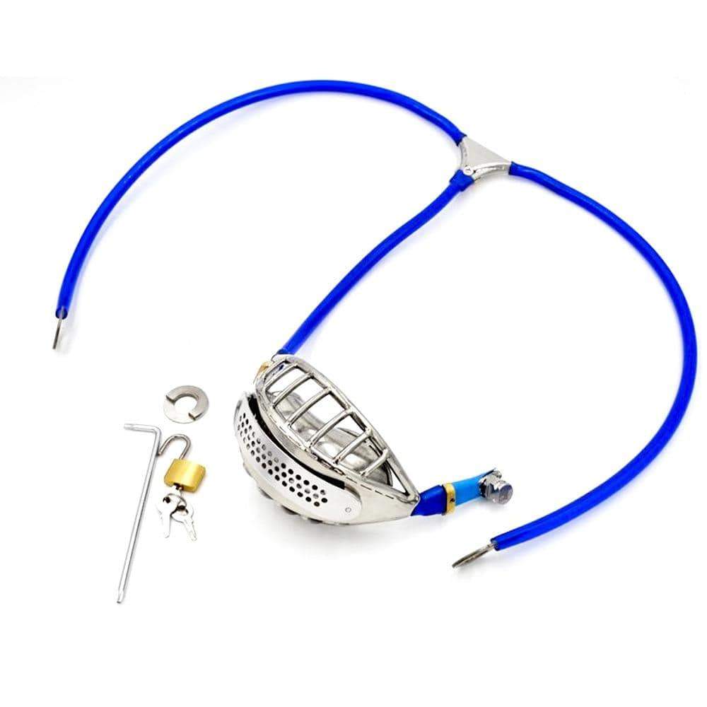 Blue Stainless Steel Stealth Fully Adjustable Chastity Device Cock Cages Sex Toys for Men