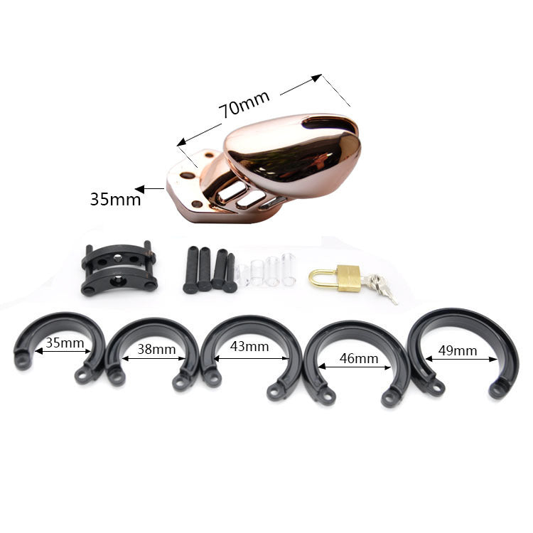 CX135 Plastic Chastity Cage Rose Gold 2.75 and 3.54 inches