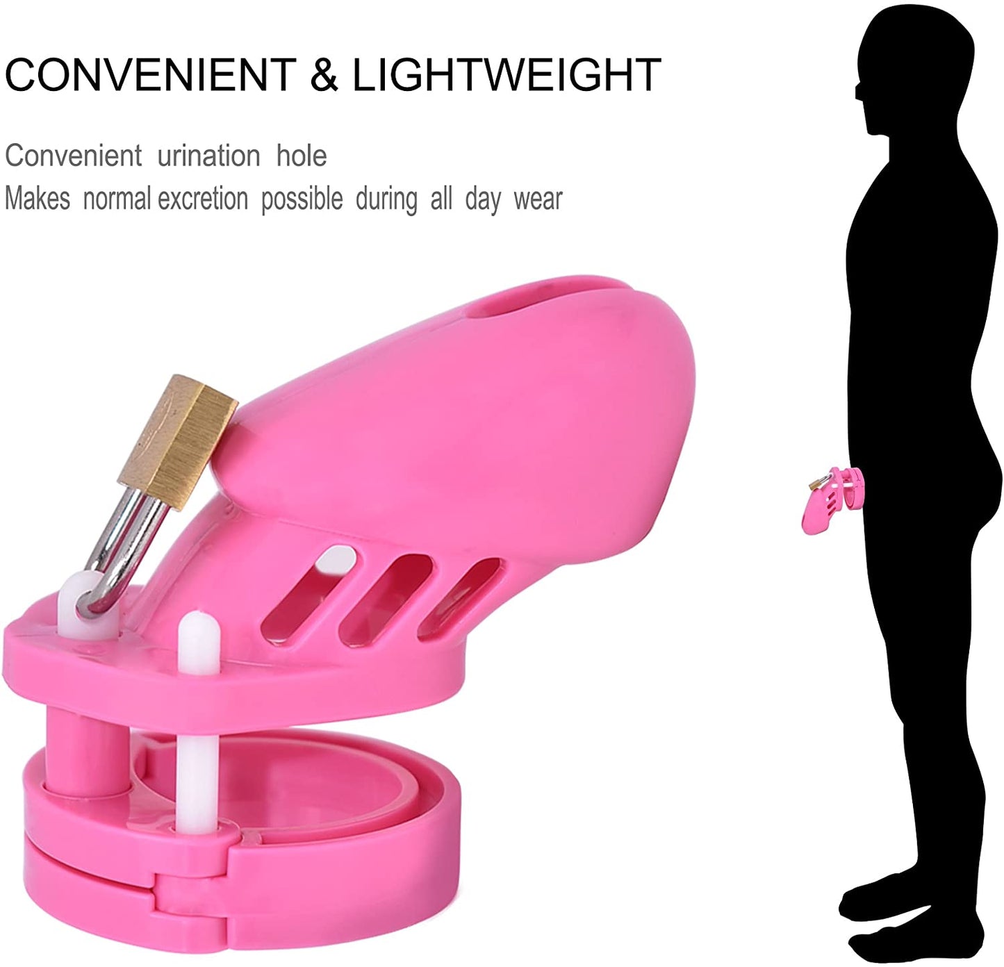 Silicone Chastity Cage With 5 Penis Rings