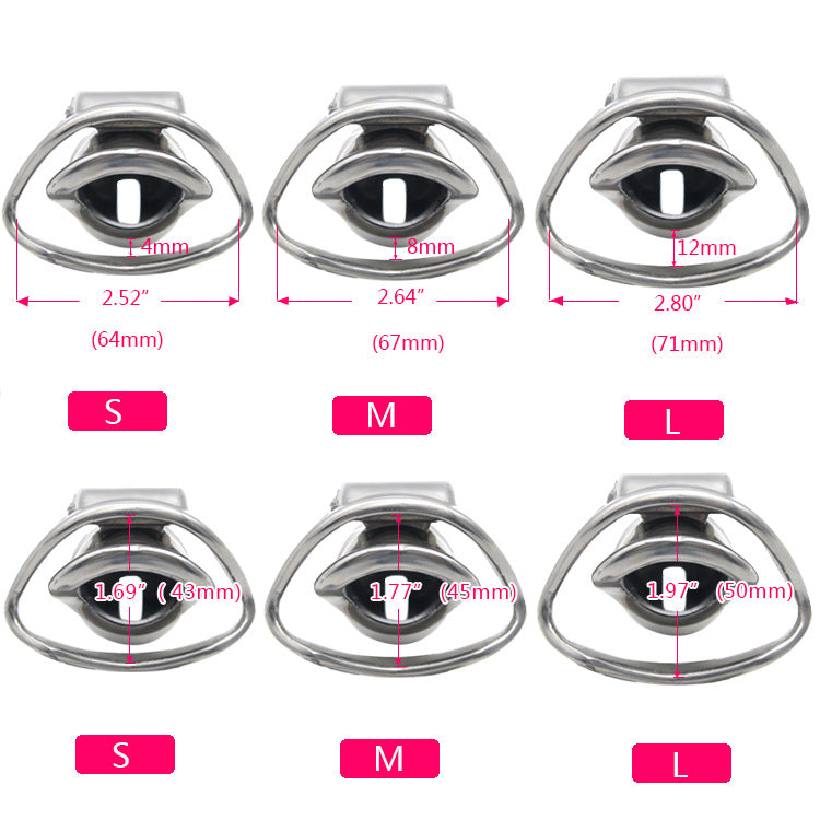 CX133 Stainless Steel Chastity Cage 3.15 and 3.82 Inches