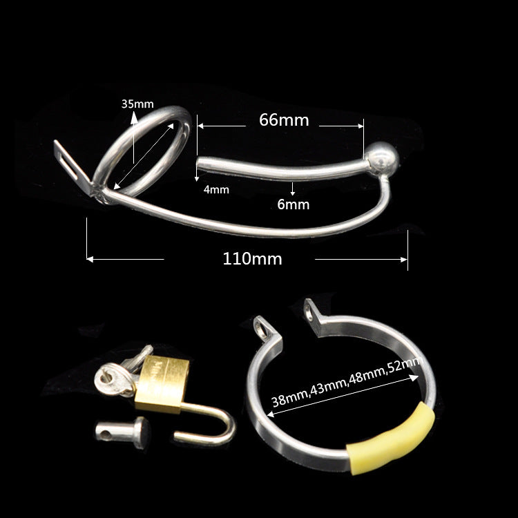 CX137 Stainless steel metal chastity device with catheter