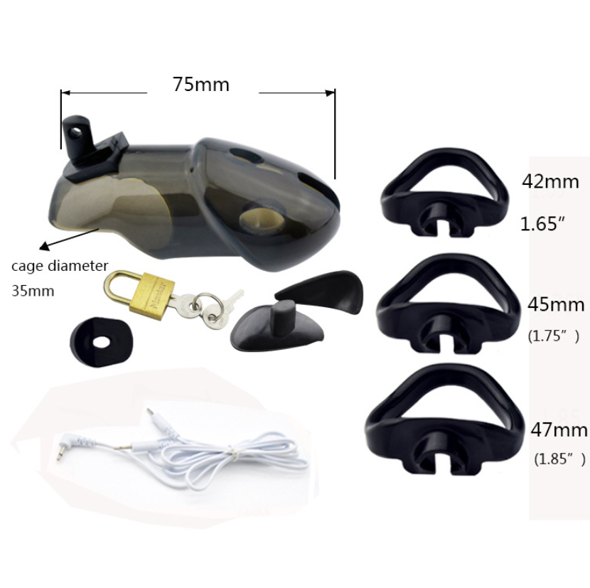EC004 Electric Plastic Chastity Cage