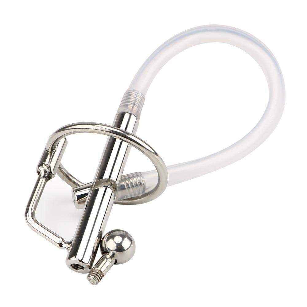 Hollow Stainless Steel and Rubber Catheter Penis Plug