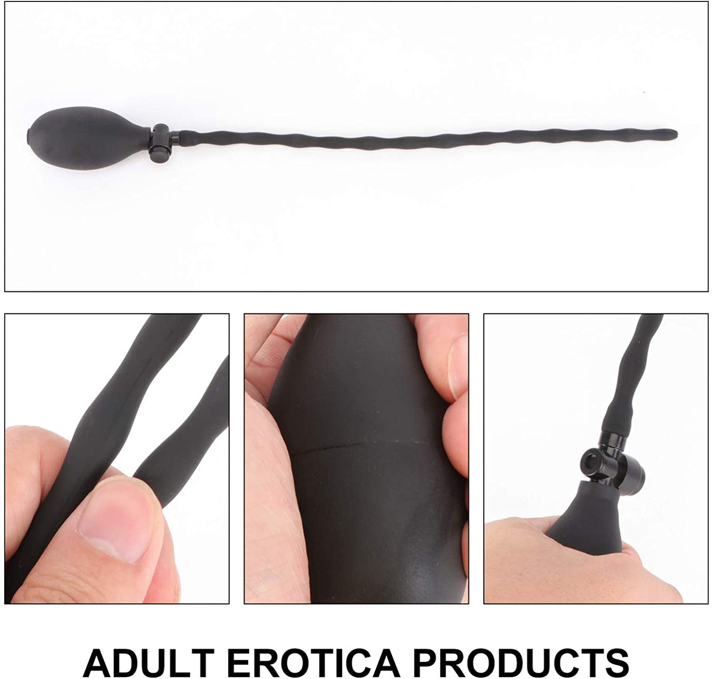 Inflatable Beaded Silicone Urethral Sound Dilator Stretching Pro-ostate Stimulatoor Massager