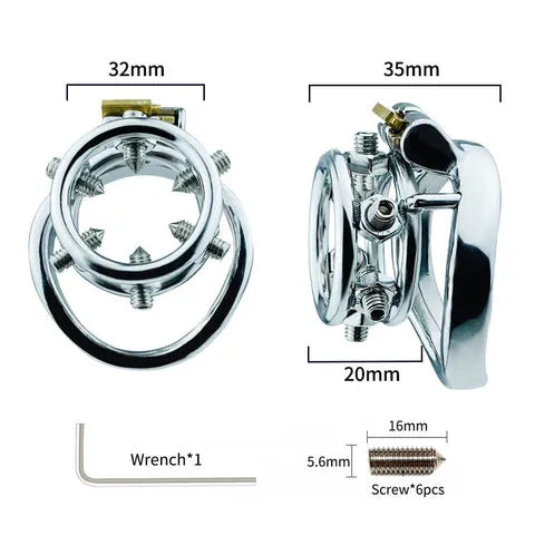 Discreet & Secure: Screw Stainless Steel Flat Chastity Cage
