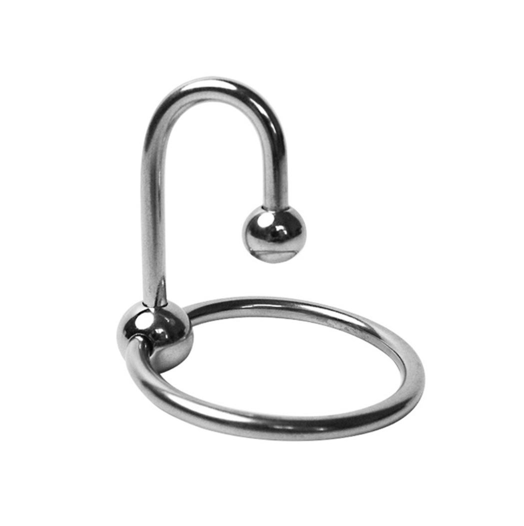 Stainless Penis Cock Rings with Urethral Sounds Ball