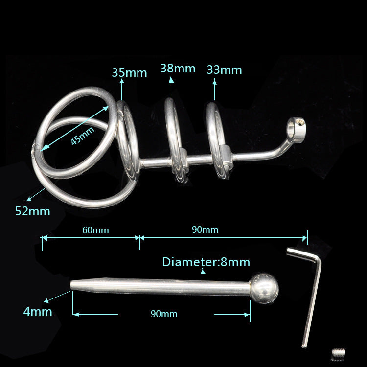 CX140 Stainless Steel Chastity Device Urinary Catheter Chastity Lock
