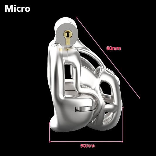 Stainless Steel Cobra Cock Cage Double Lock Guardrail Male Chastity Device