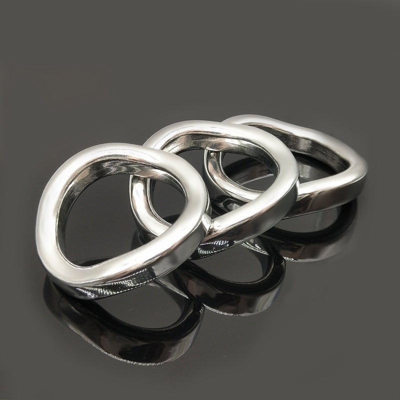 Stainless Steel Cock Ring Curved Ring Chastity Cage Accessories
