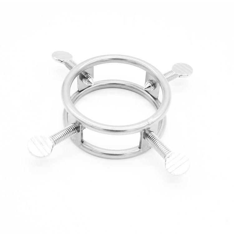 Stainless Steel Cock Ring with 4 Sharp Screws