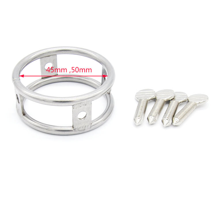 Stainless Steel Cock Ring with 4 Sharp Screws