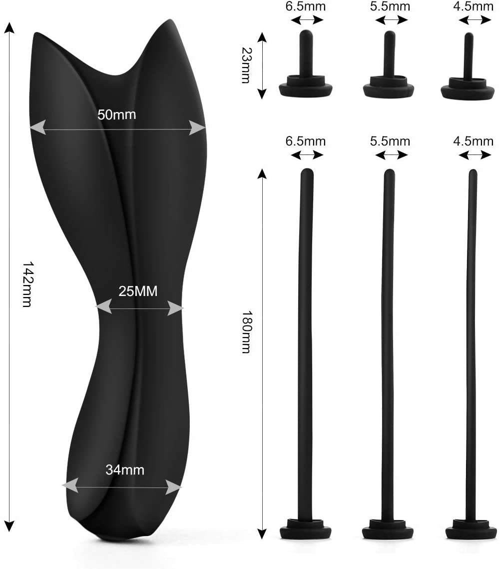 Stimulation Massager Men Sex Toy Urethral Sounds Dilator with 6 pcs Separable Plug