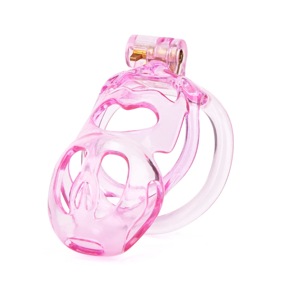 Transparent Pink Cobra Chastity Cage: Lightweight Male Chastity Device