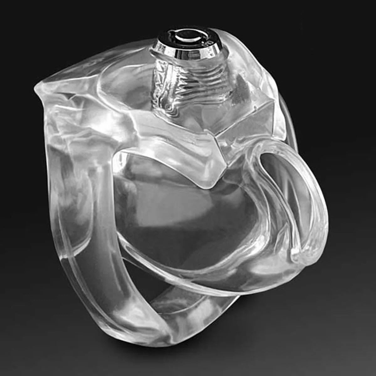 Nub Size Transparent HT-V5 Male Chastity Cage - Lightweight Resin, Latest Button Lock with Exclusive Keys