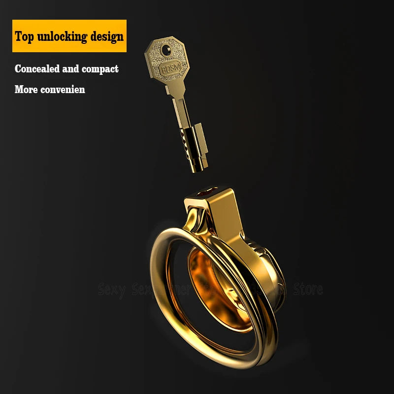Golden Beatles Metal Chastity Cage