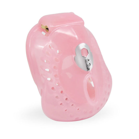 Fully wrapped plastic Pink chastity cage