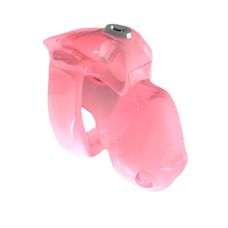 Pink HT-V5 Click&Lock Chastity Cage Device Male Penis Lock With 4 Penis Rings Chastity Urethral Lock Bondage Belt Adult Sex Toys