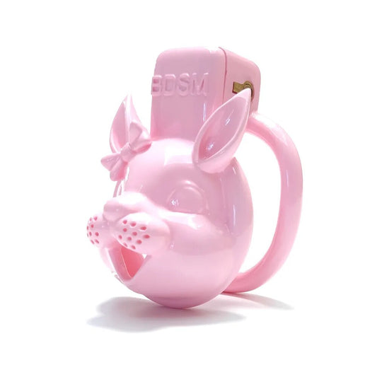 Small Pink Rabbit Chastity Cage For Sissy