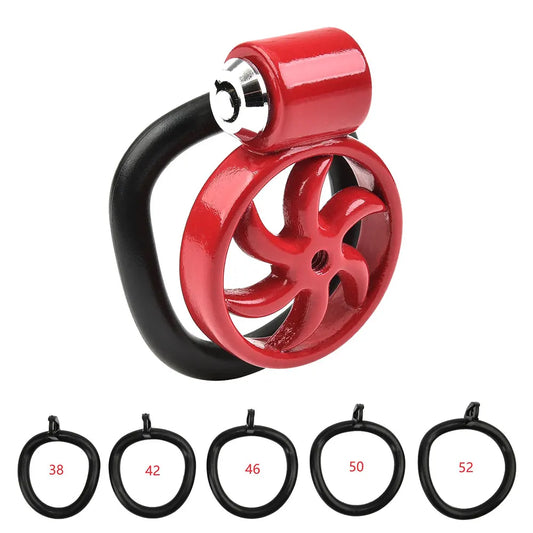 Male Small Penis Chastity Cage Set With 5 Size Padlock Cock Ring