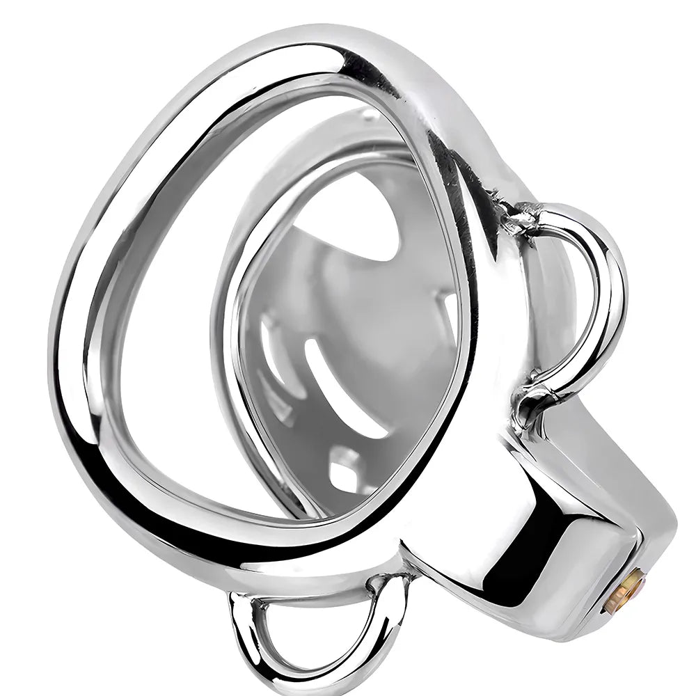 Metal Male Chastity Device Cobra 2.0 Stainless Steel Penis Cage with Strap