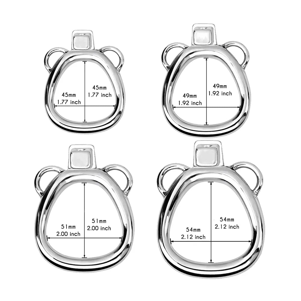 Metal Male Chastity Device Cobra 2.0 Stainless Steel Penis Cage with Strap