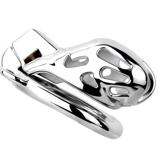 Metal Male Chastity Device Cobra 2.0 Stainless Steel Penis Cage with Strap