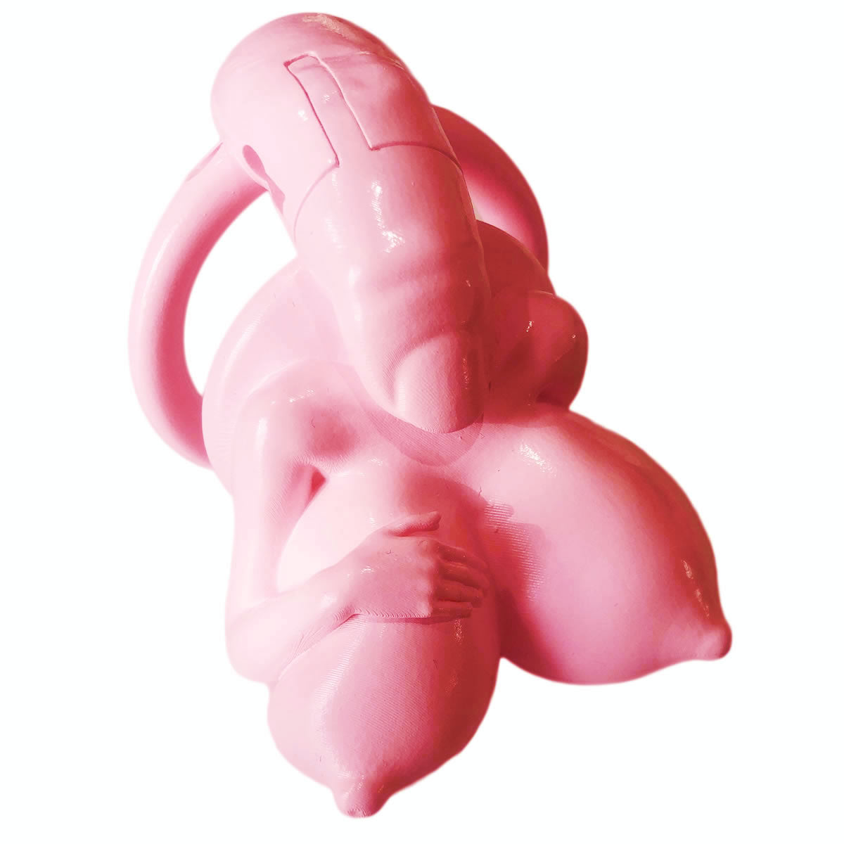 2023 new pink resin chastity girly resin chastity big boobs