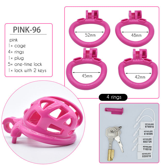 35mm Chastity Cage for Male Chastity Device Lightweight Shiny Smooth Plastic Penis Rings