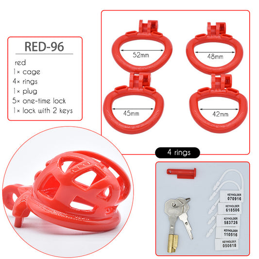 35mm Chastity Cage for Male Chastity Device Lightweight Shiny Smooth Plastic Penis Rings