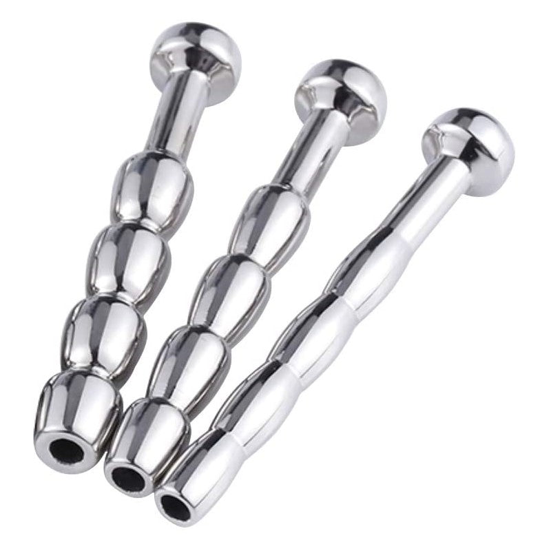 4 PCS Set Stainless Steel Hollow Penis Plug Multi Beads Urethral Dilators