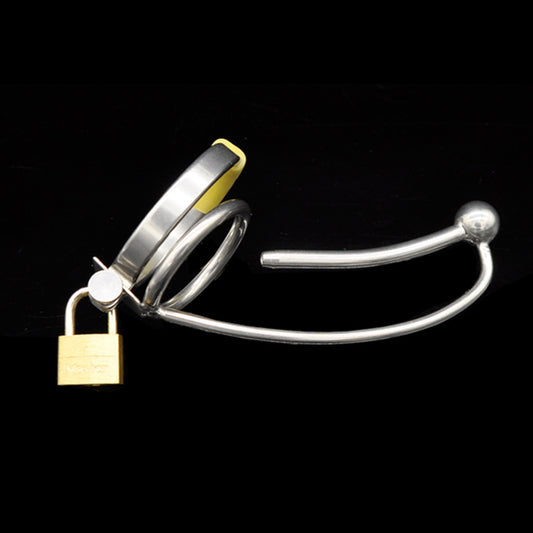 CX137 Stainless steel metal chastity device with catheter
