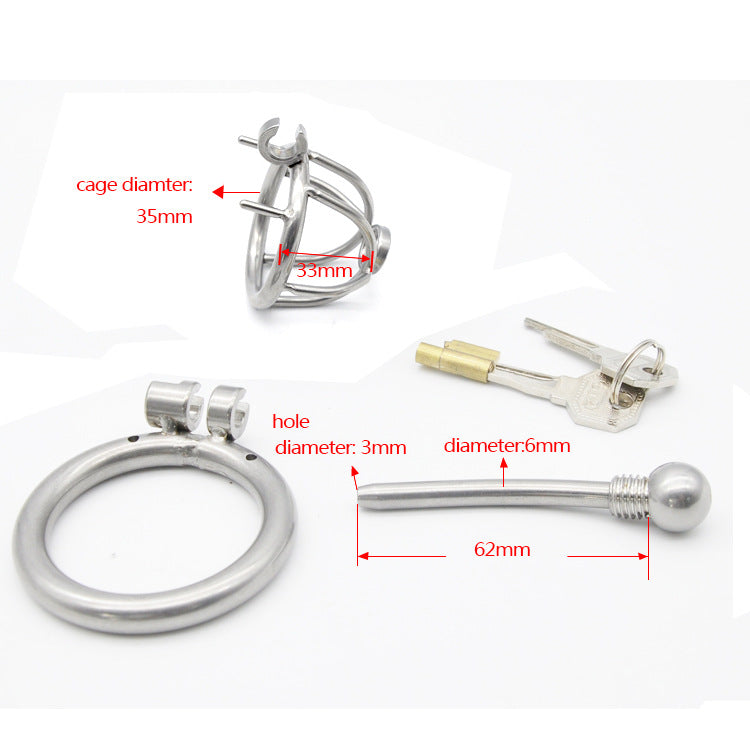 CX142 Stainless Steel Chastity Device with Metal Catheter