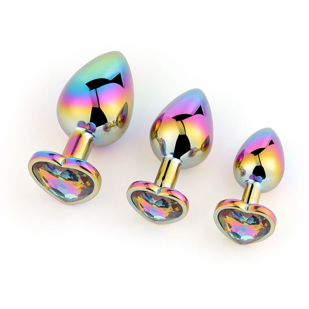 Heart Shaped Stainless Steel Anal Butt Plugs Anal Trainer Toys