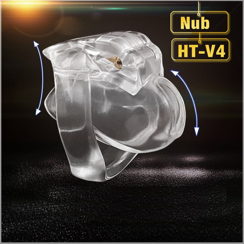 HT-V4 Chastity Device Locked Cage Male Cock Cage Sex Toy 5 Rings
